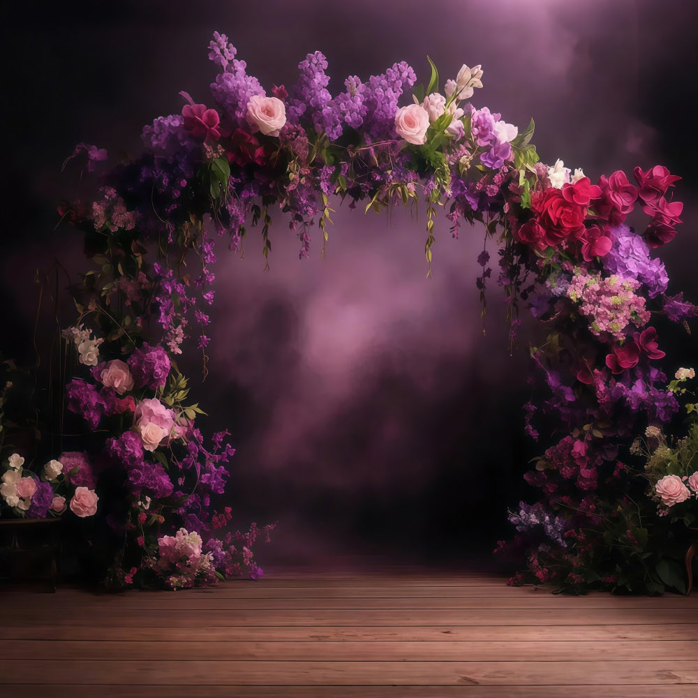 Muttertag Fotokulissen Violett Blumenbogen Kulisse LXX3-41