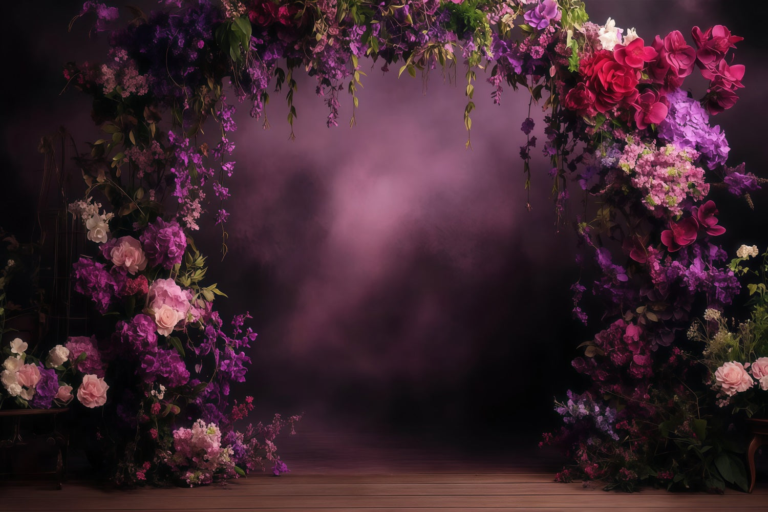 Muttertag Fotokulissen Violett Blumenbogen Kulisse LXX3-41