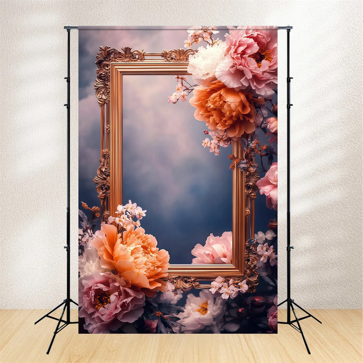 Backdrop für Muttertag Barocke Blumenrahmen Backdrop LXX3-43