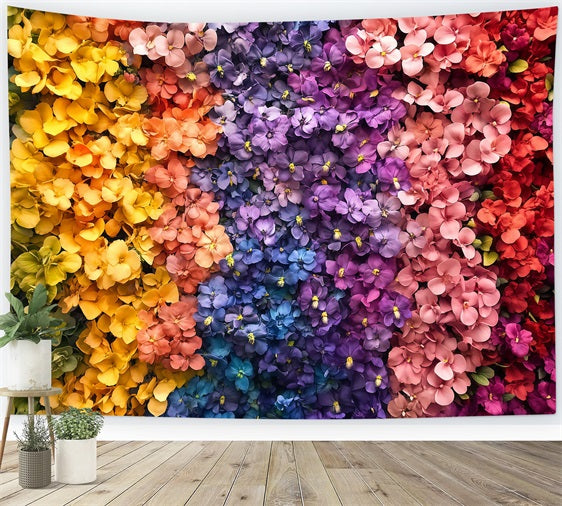 Backdrop für Muttertag Bunte Blumenwand Backdrop LXX3-44
