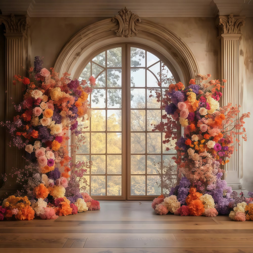 Hintergrund Muttertag Golden Hour Floral Window Backdrop LXX3-46