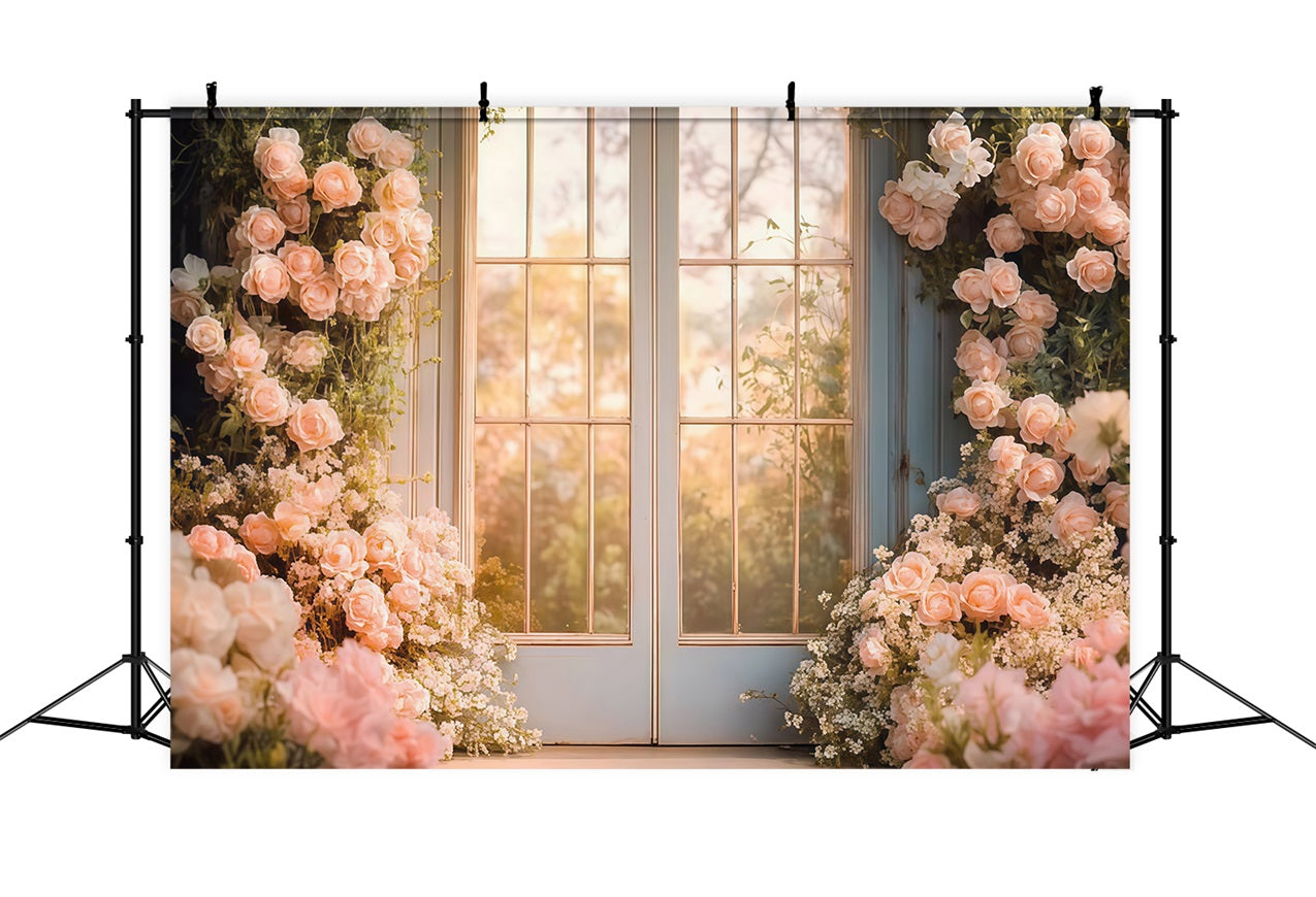 Hintergrundbilder für Muttertag Französisch Fenster Rosen Hintergrund LXX3-48