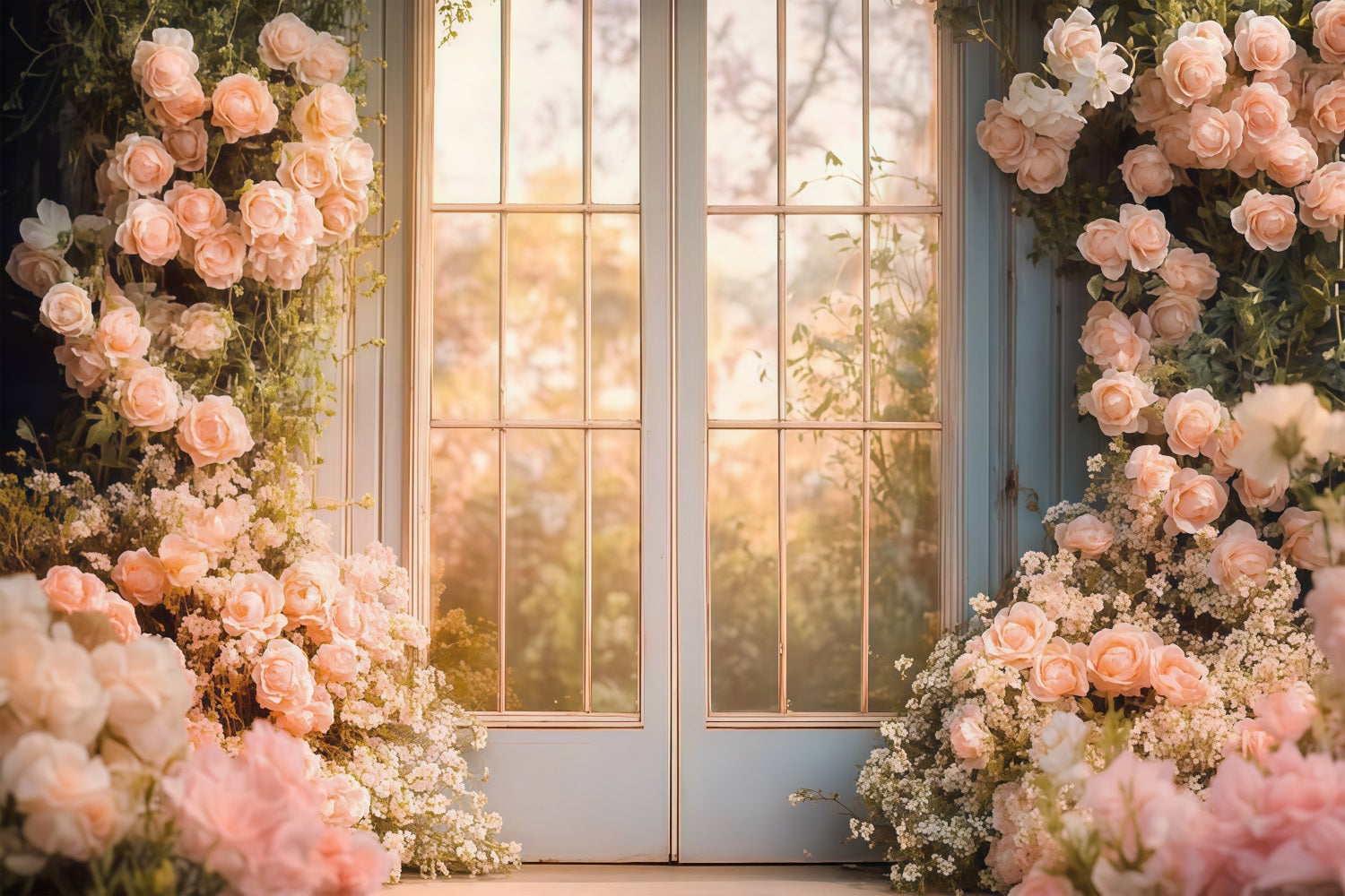 Hintergrundbilder für Muttertag Französisch Fenster Rosen Hintergrund LXX3-48