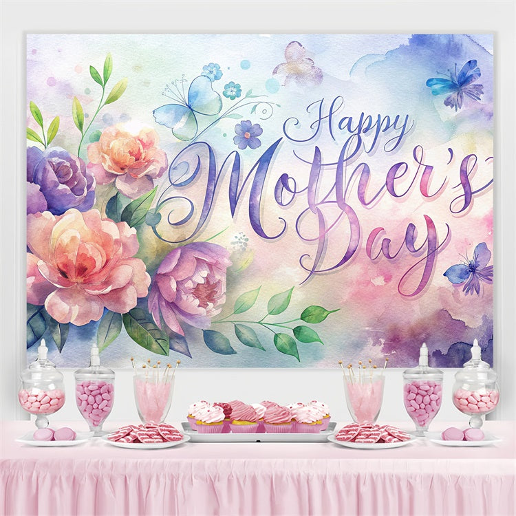 Muttertags-Hintergrund Verträumte Aquarell-Blumen-Kulisse nach Maß LXX3-54