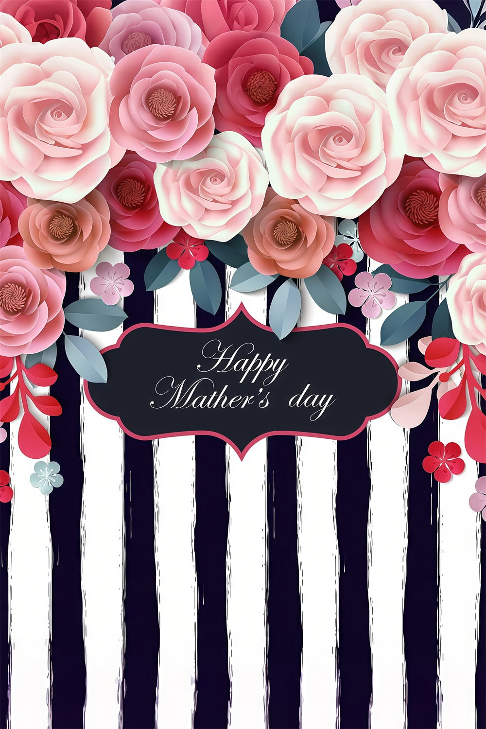 Hintergrund für Muttertag Zeitlos Gestreift Floral Individuelles Hintergrundbild LXX3-83
