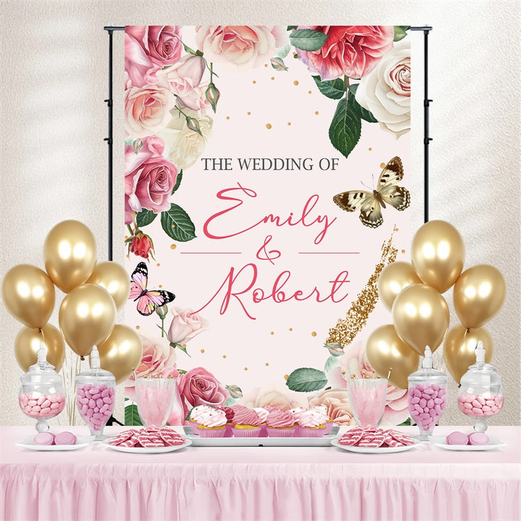 Individueller Hintergrund für die Hochzeit Eleganter floraler Ring Hintergrund LXX4-100
