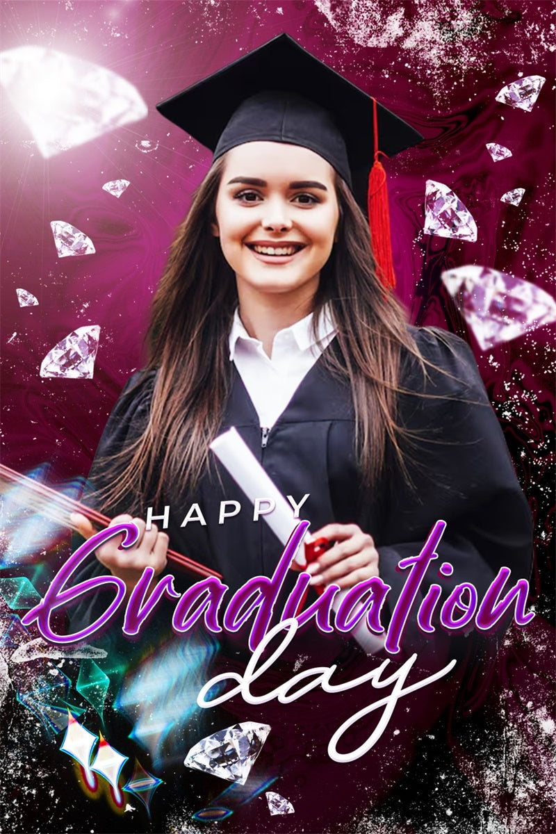 Personalisierte Graduation Backdrop Strahlender Diamant Graduation Party Backdrop LXX4-142