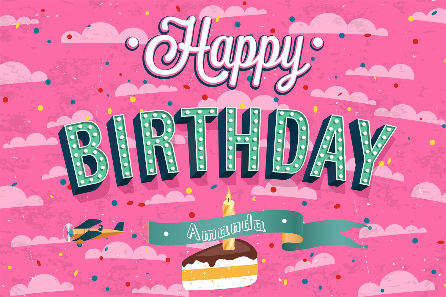 Customize Backdrop für Geburtstag Cartoon rosa Himmel Kuchen Backdrop LXX4-17