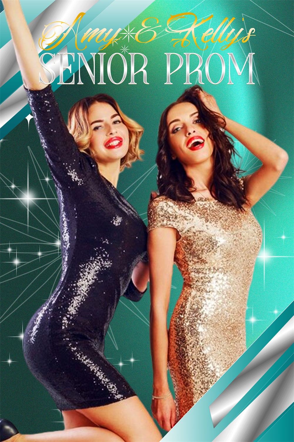 Abschlussball-Fotohintergrund Glamouröser grüner Abschlussfeier-Hintergrund LXX4-174