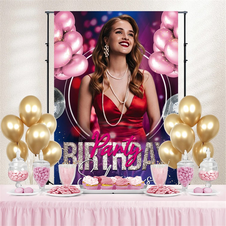 Custom Made Birthday Backdrops Rosa Ballons Glamorous Backdrop LXX4-2