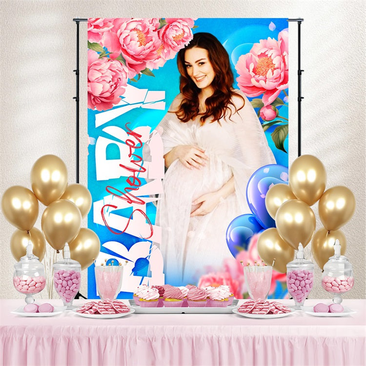 Baby Shower Flower Backdrop Ideen Floral Ballon Personalisierte Backdrop LXX4-203