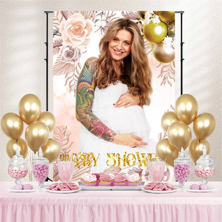 Boho Baby Shower Backdrop Bloom Ballon Personalisierte Hintergrund LXX4-212