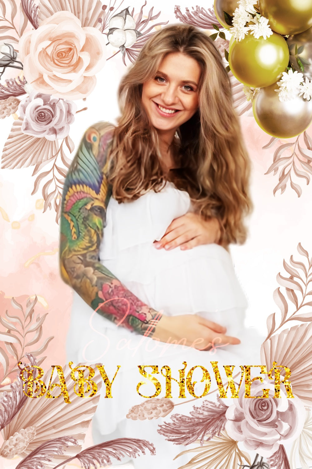 Boho Baby Shower Backdrop Bloom Ballon Personalisierte Hintergrund LXX4-212