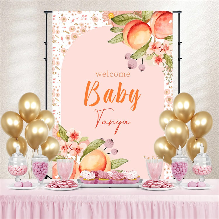 Baby Shower Backdrop Ideen Pfirsich Floral Custom Backdrop LXX4-215