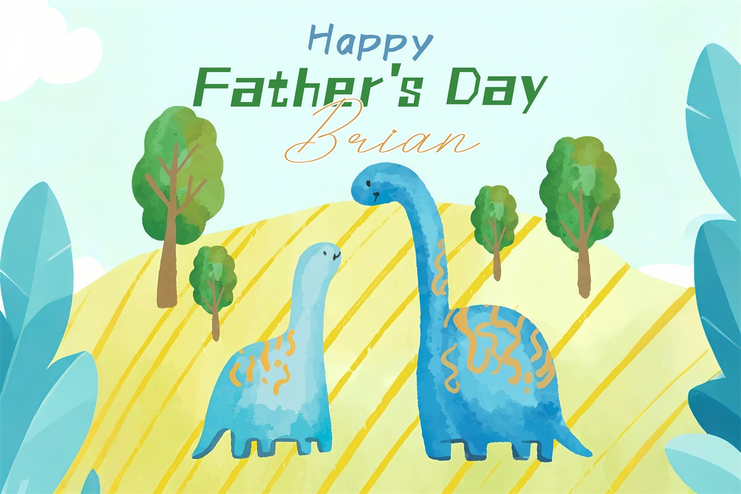 Vatertag Backdrops Dinosaurier Sonnenschein Wiese Personalisierte Backdrops LXX4-56