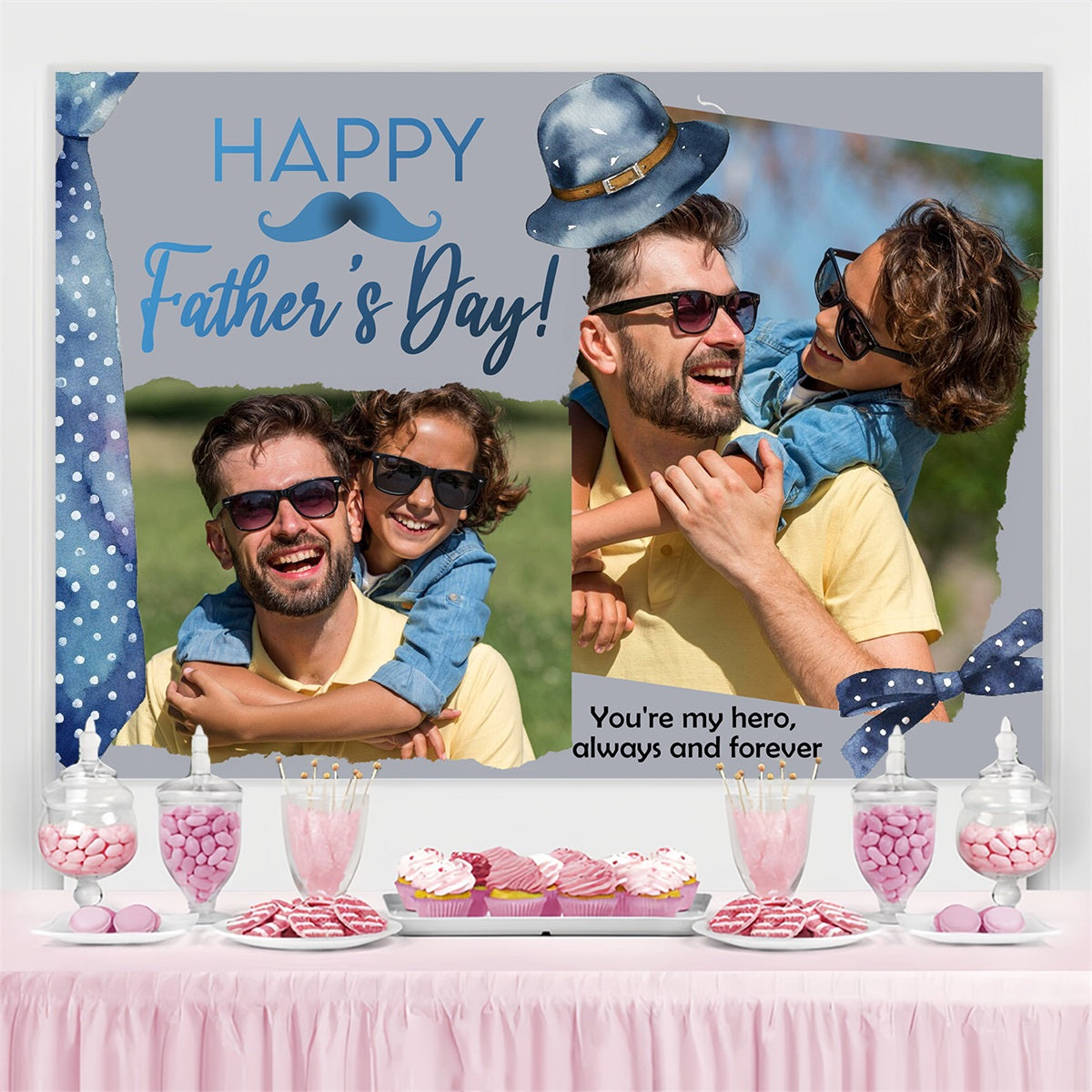 Vatertags-Hintergrund Design Hut Hero Zitat Individueller Hintergrund LXX4-76