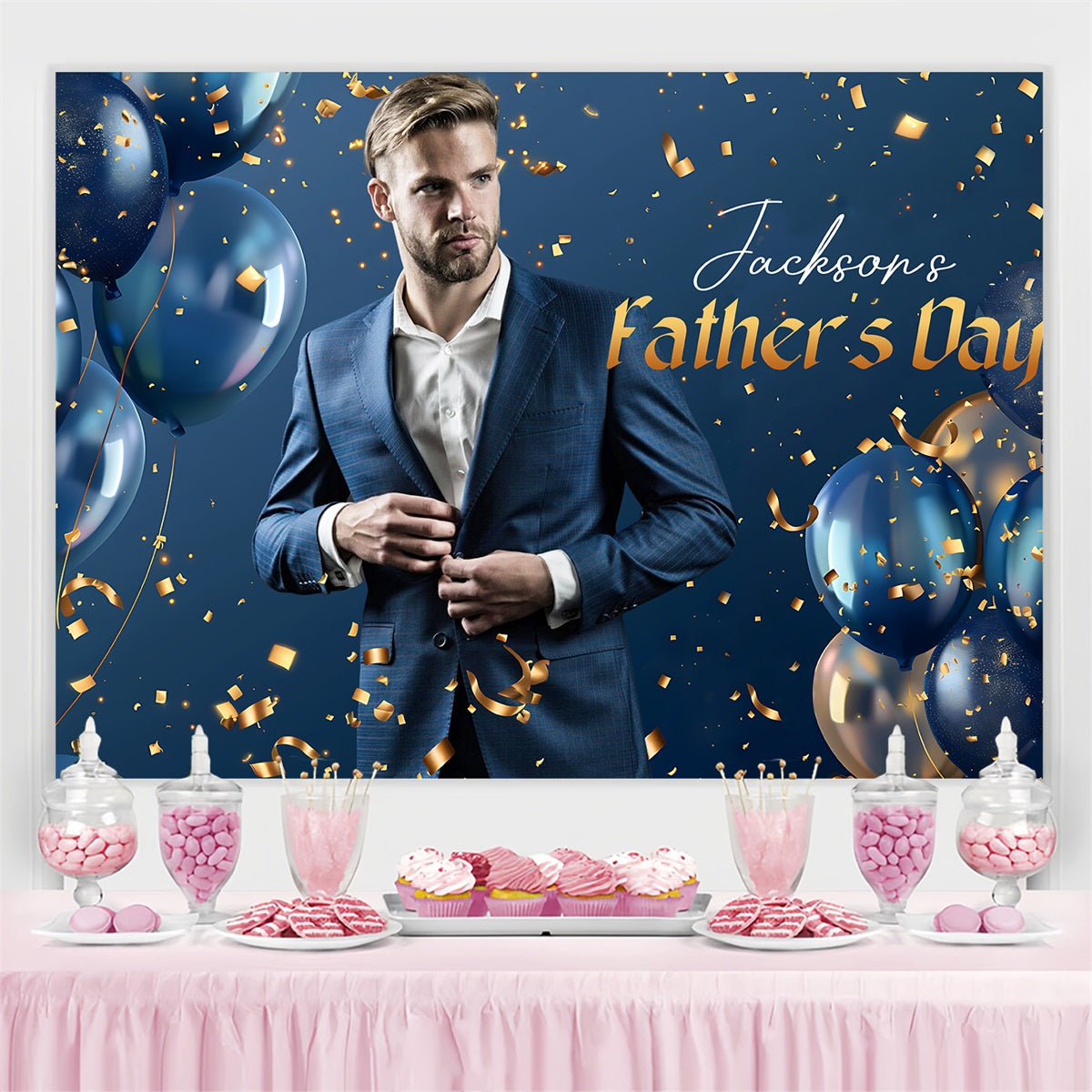 Vatertags-Fotokulisse Konfetti-Ballons Individuelle Kulisse LXX4-84