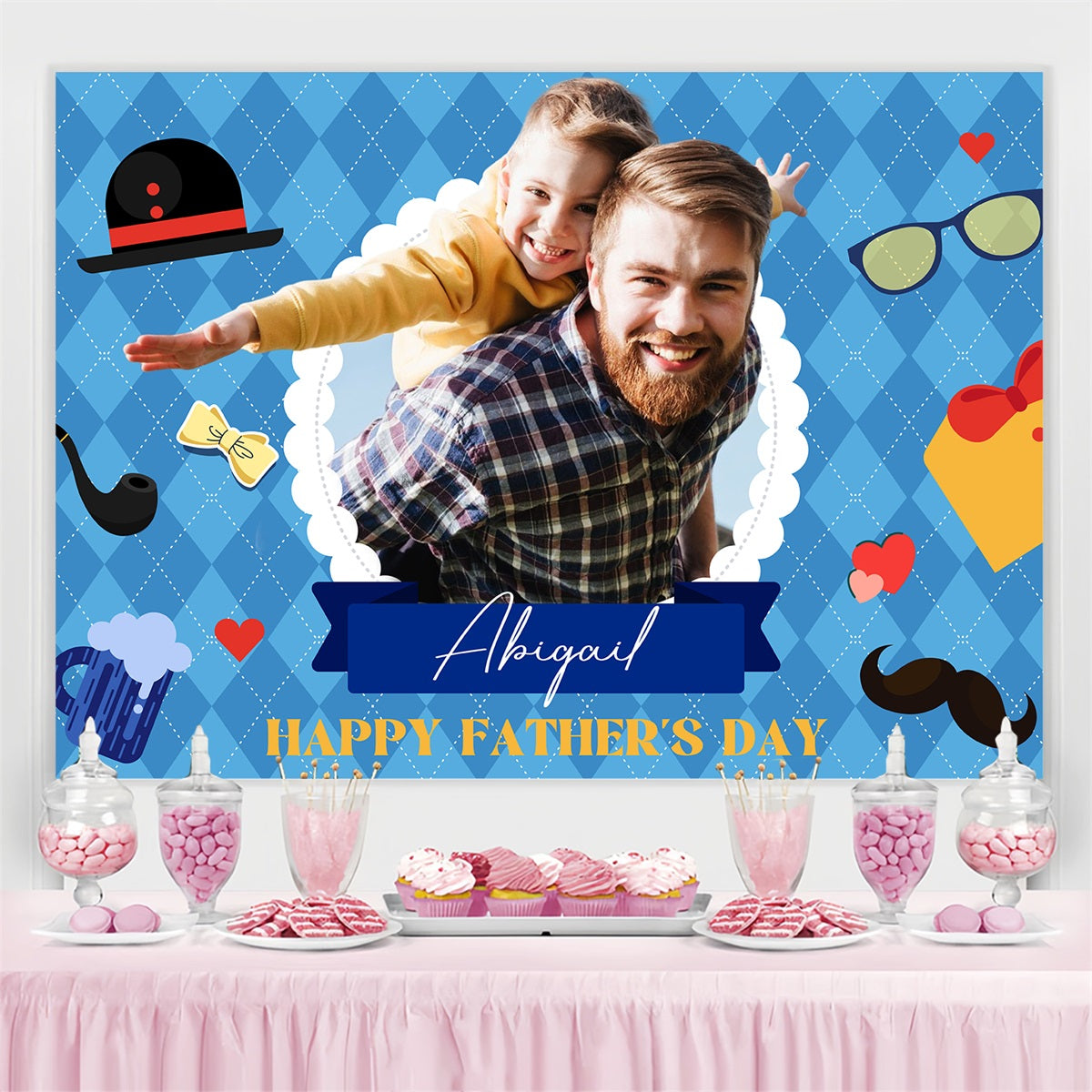 Vatertag Fotokulisse Ideen Cartoon Geschenk Personalisierte Kulisse LXX4-88