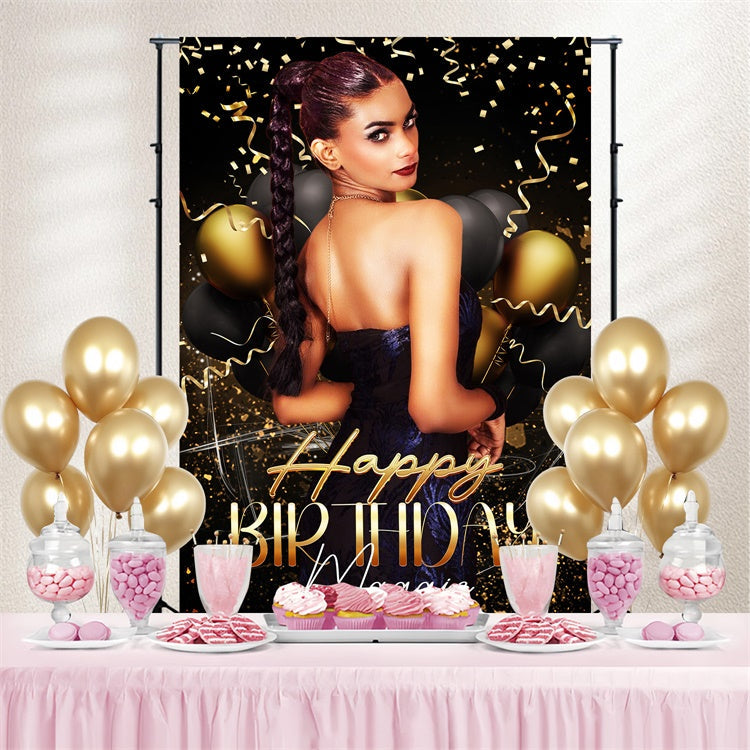 Custom Birthday Party Backdrop Chic Ballon Konfetti Backdrop LXX4-9