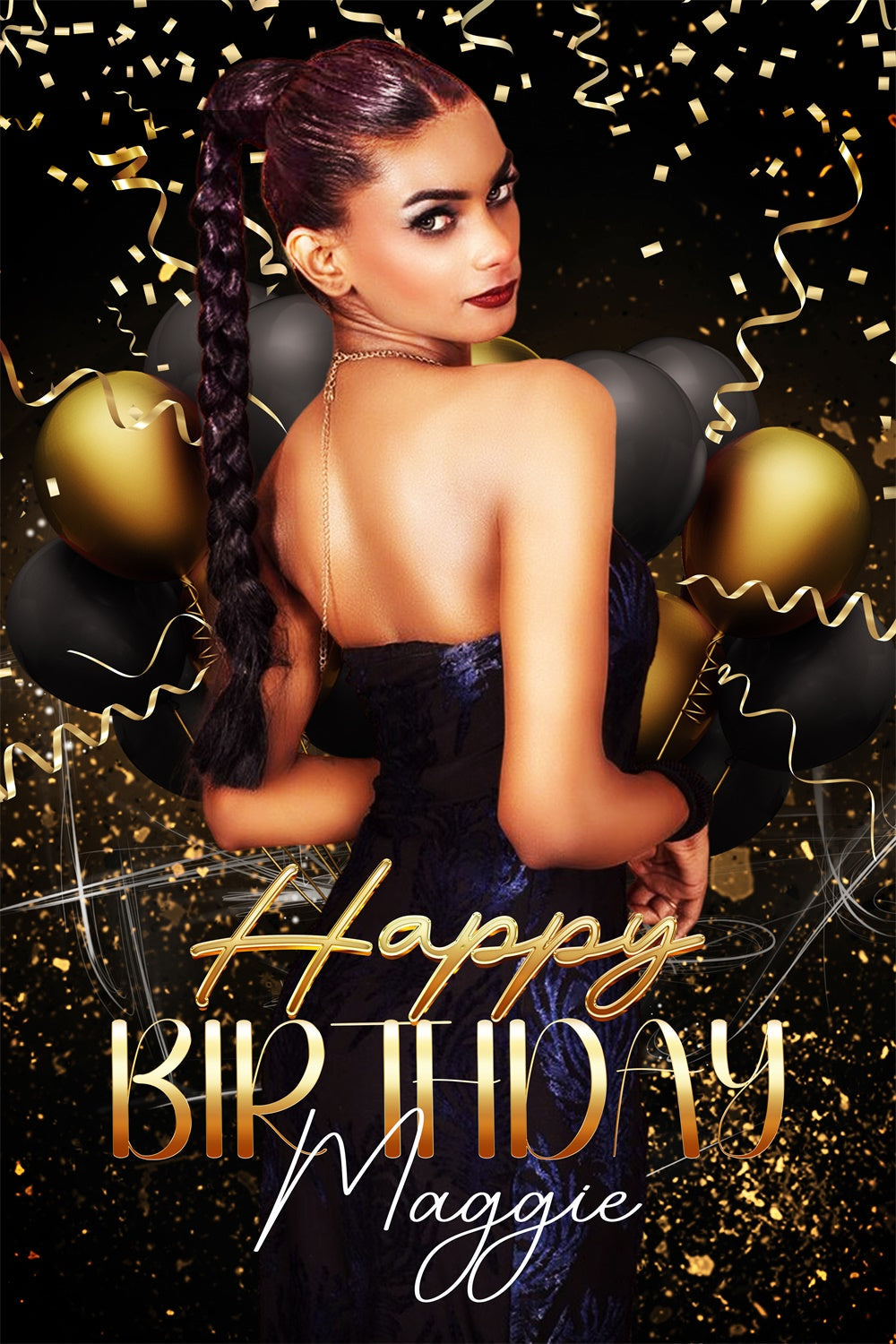 Custom Birthday Party Backdrop Chic Ballon Konfetti Backdrop LXX4-9