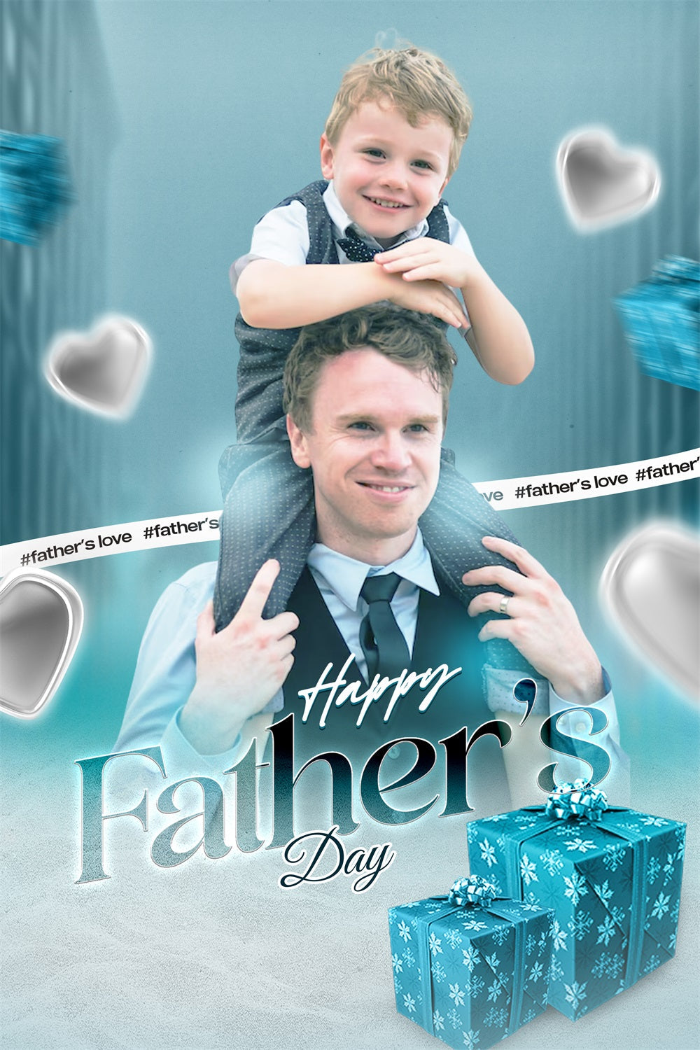 Hintergrundbild Vatertag Silberne Herzen Geschenke Personalisierte Hintergrundbilder LXX4-90