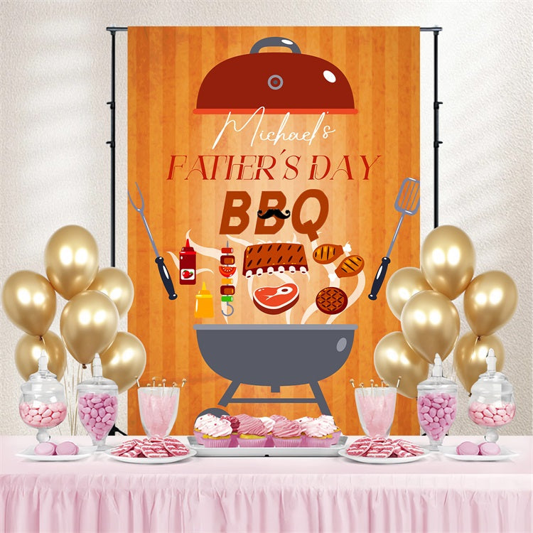 Vatertag Fotokulisse Ideen Verspielt BBQ Party Personalisierte Kulisse LXX5-10