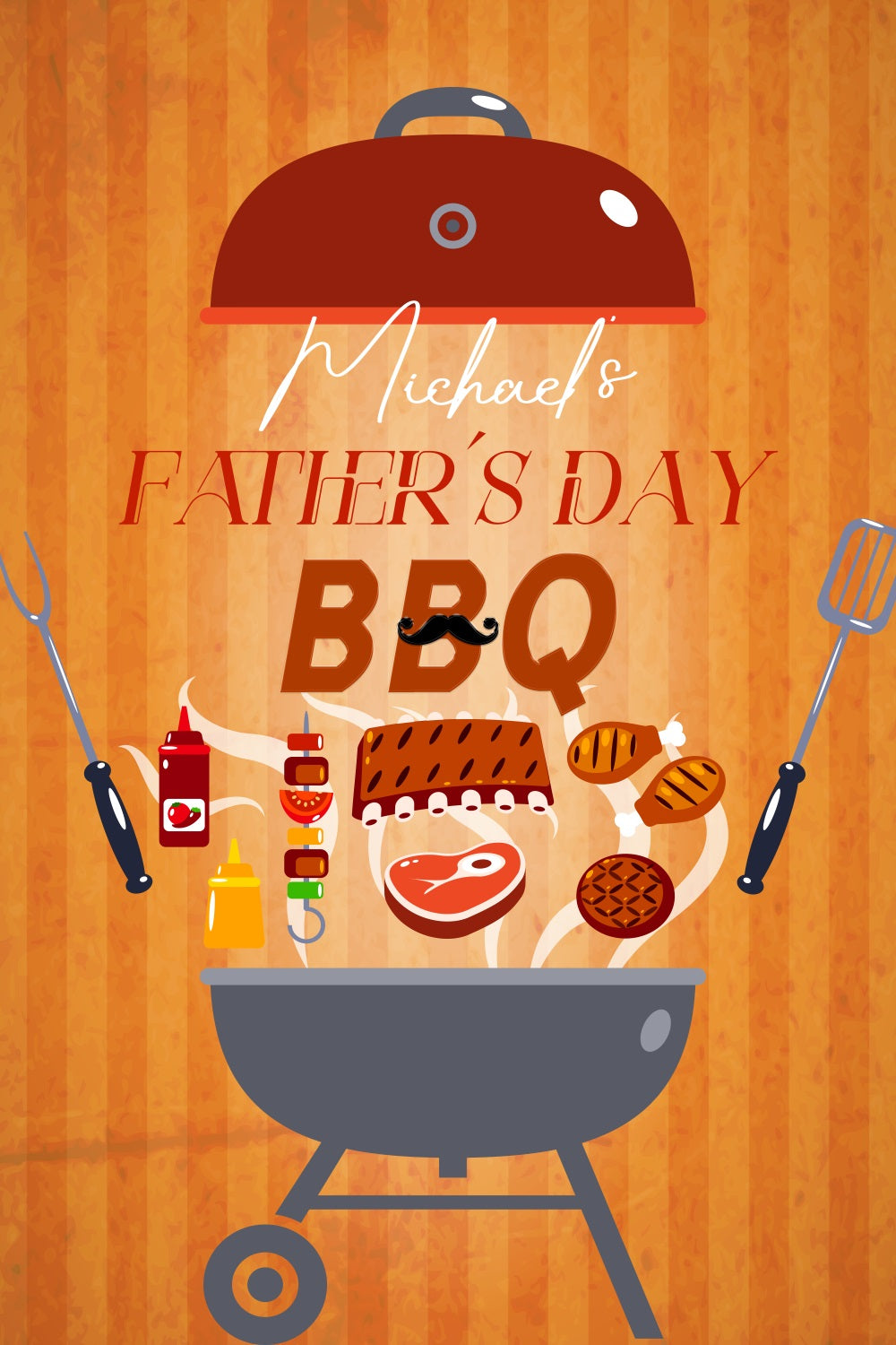 Vatertag Fotokulisse Ideen Verspielt BBQ Party Personalisierte Kulisse LXX5-10