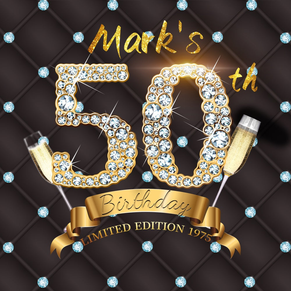 50. Geburtstag Fotohintergrund Diamond Bash Individuell gestalteter Hintergrund LXX5-109