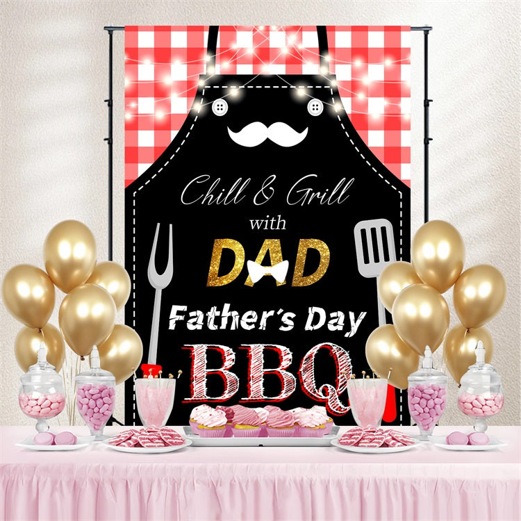 Vatertag Fotokulisse Schürze Werkzeuge BBQ Personalisierte Kulisse LXX5-11