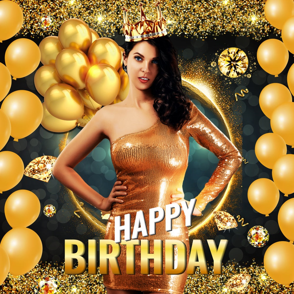 Geburtstag Backdrops Sparkle Party Ballons Personalisierte Backdrop LXX5-116