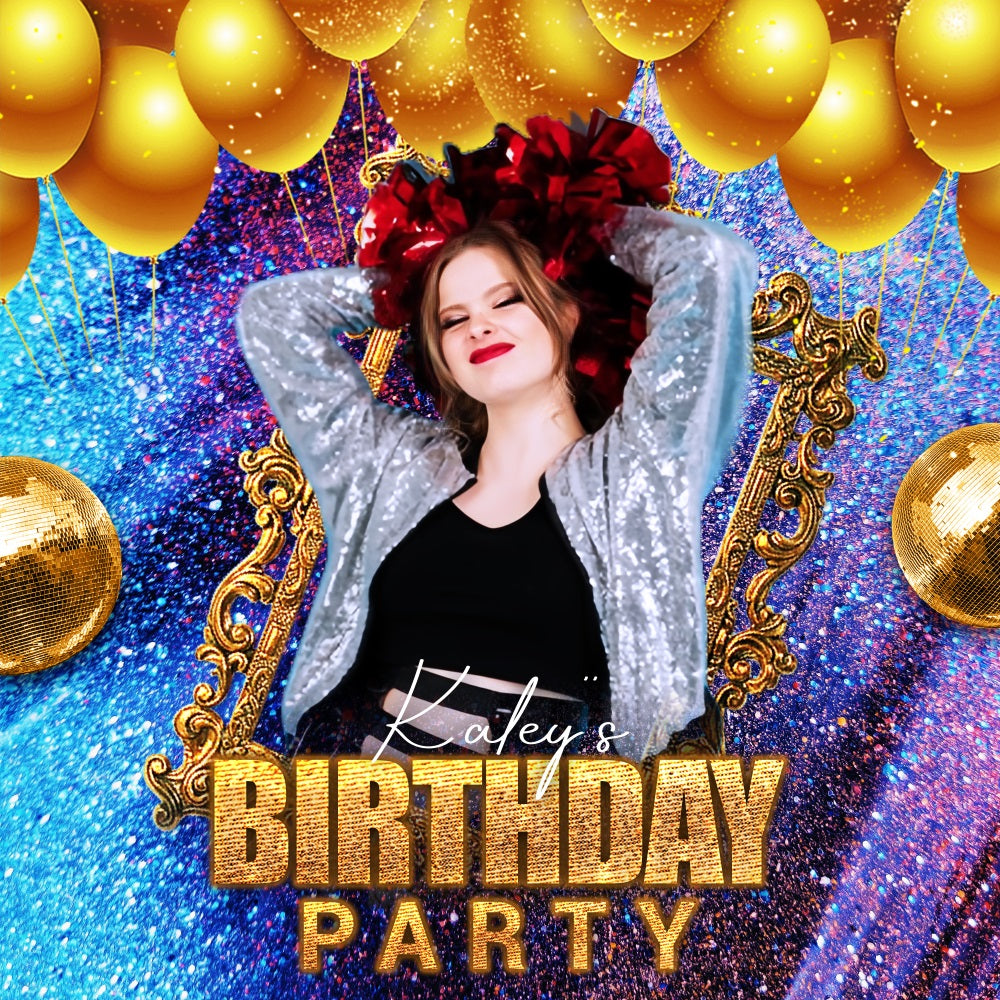 Geburtstag Backdrop Ideen Glitter Ballon Rahmen Custom Backdrop LXX5-119