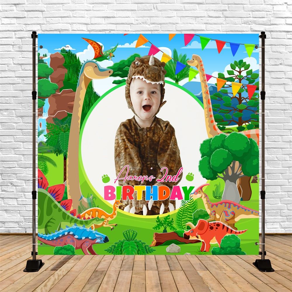 Geburtstag Fotohintergrund Dschungel Dino 2. kundenspezifischer Hintergrund LXX5-126