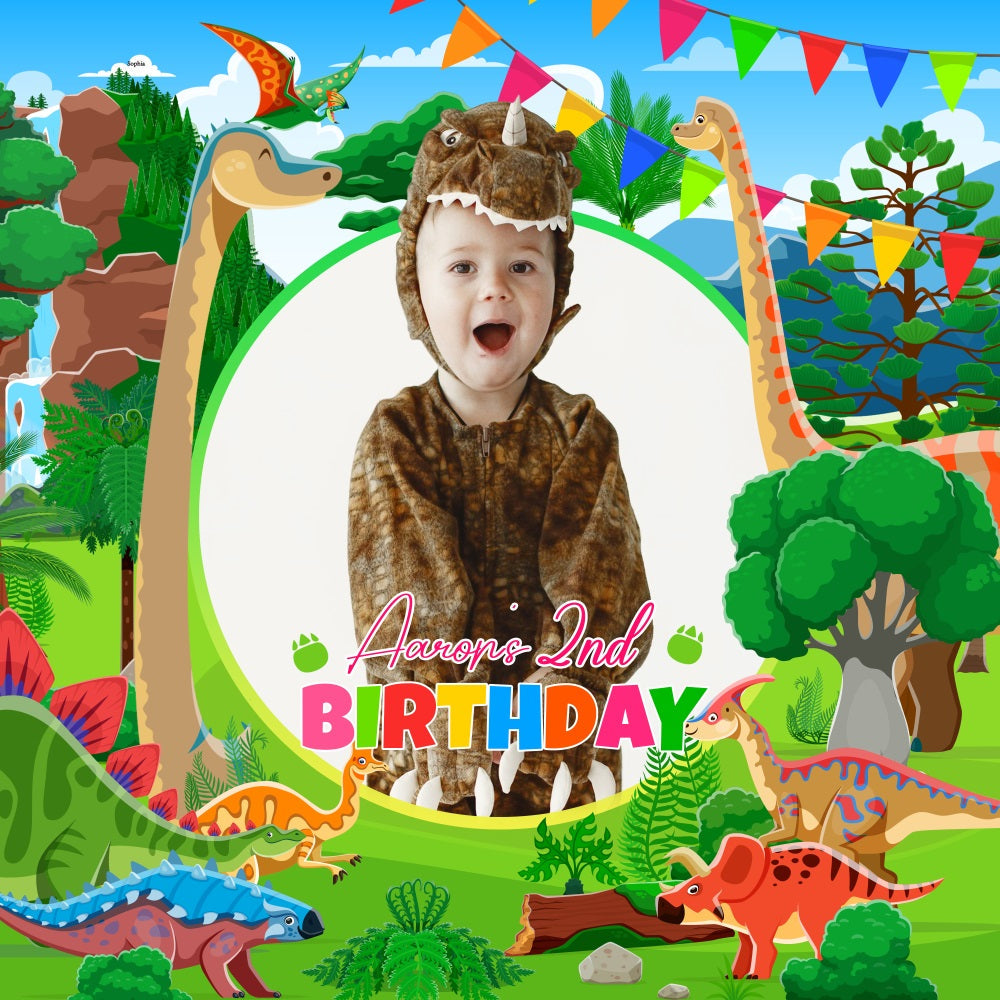 Geburtstag Fotohintergrund Dschungel Dino 2. kundenspezifischer Hintergrund LXX5-126
