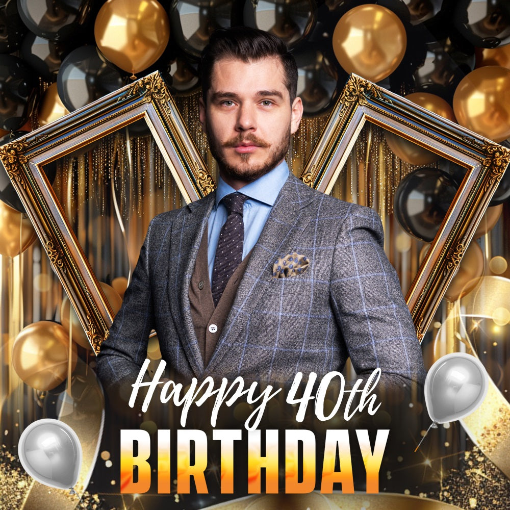 40. Geburtstag Backdrop Bash Ballon Custom Backdrop LXX5-149