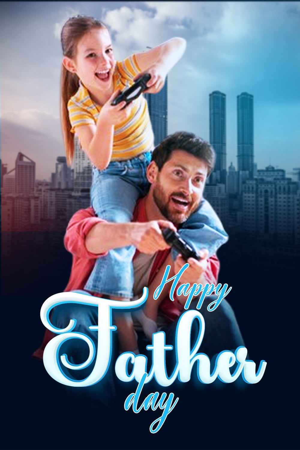 Happy Father's Day Fotokulisse Stadt Abenteuer Spiel Personalisierte Fotokulisse LXX5-20