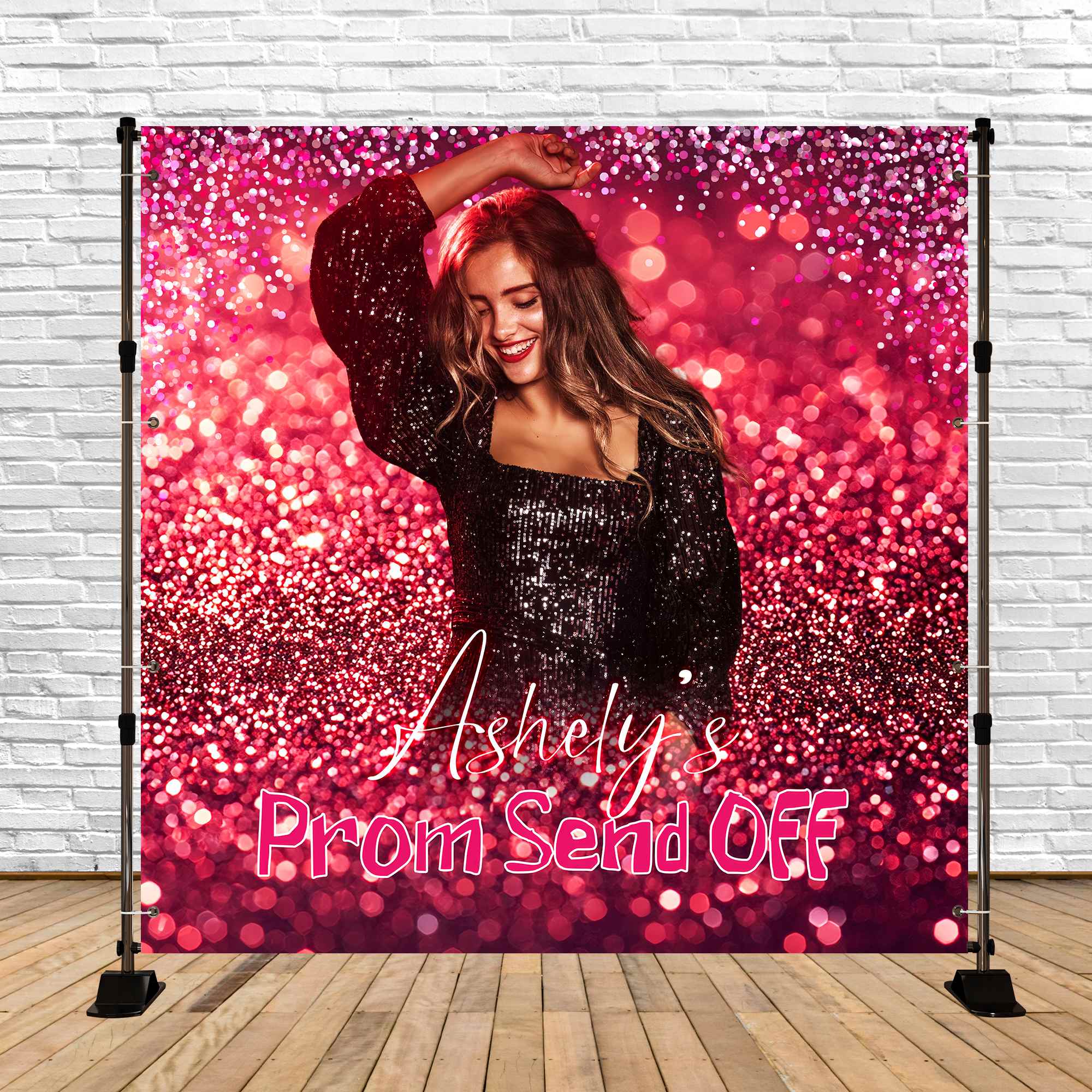 Abschlussball Hintergrund Ideen Rot Funkelnd Glam Individuell Party Abschlussfeier Hintergrund LXX5-205