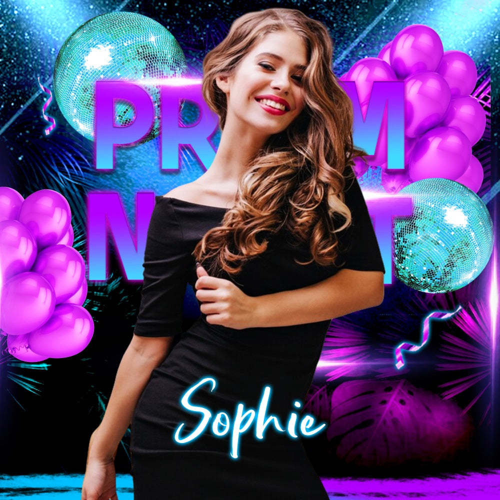 Abschlussball-Hintergrund Disco Lichter Ballons Personalisierte Party Abschlussfeier Hintergrund LXX5-216