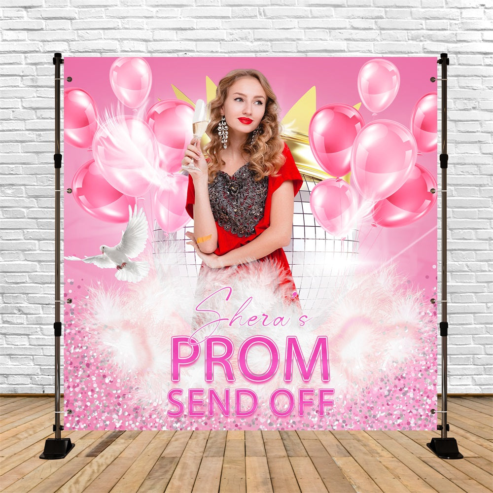 Prom Backdrop Blush Ballons Send Off Custom Party Graduation Backdrop LXX5-225