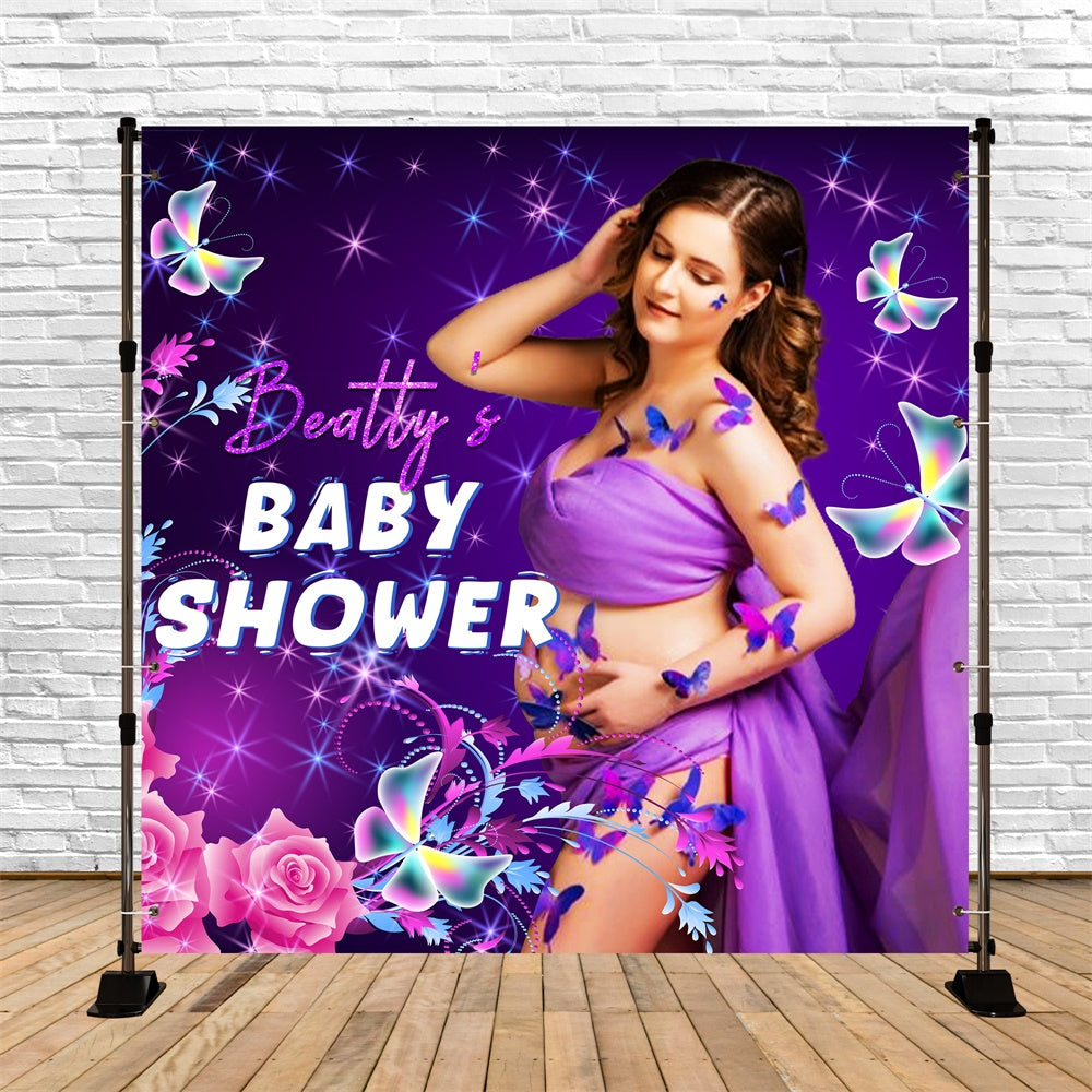 Baby Shower Backdrops Verträumte Schmetterlinge Blume Custom Backdrop LXX5-235