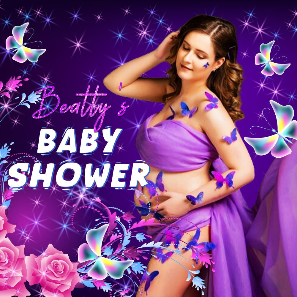 Baby Shower Backdrops Verträumte Schmetterlinge Blume Custom Backdrop LXX5-235