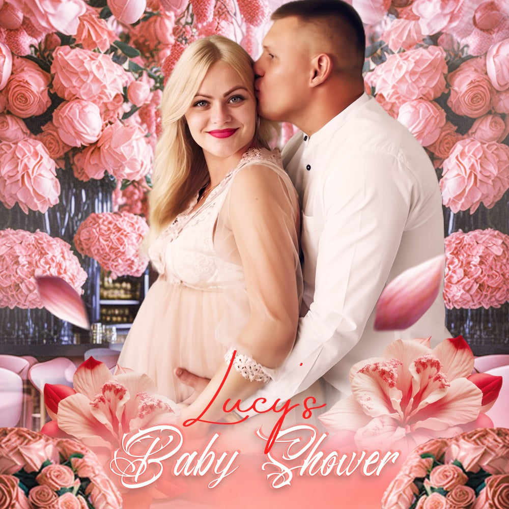 Hintergrund für Baby-Dusche Romantische Rose Garten benutzerdefinierte Backdrop LXX5-238