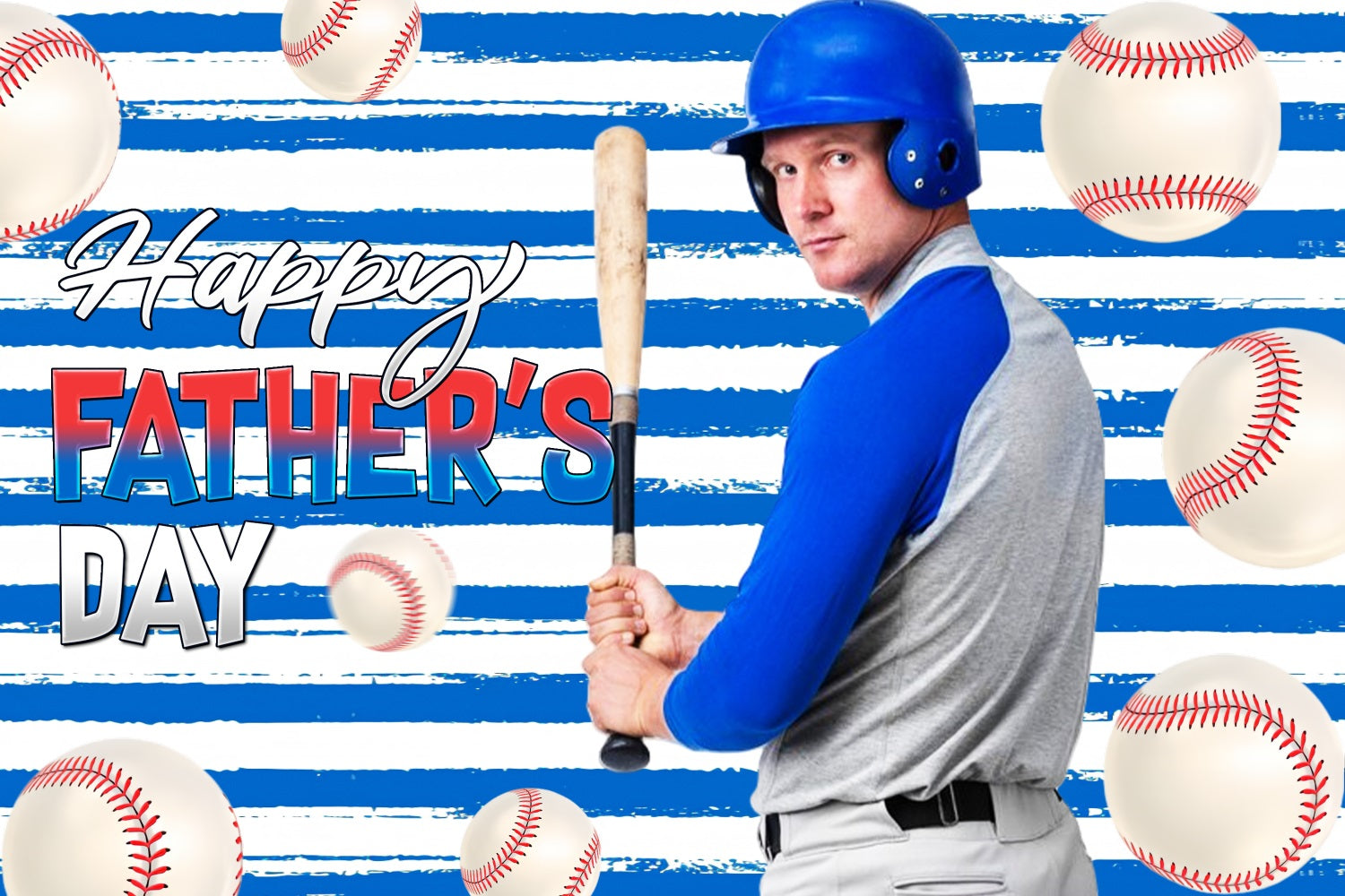 Vatertag Backdrop Ideen Baseball-Spieler Thematisch Personalisierte Backdrop LXX5-30