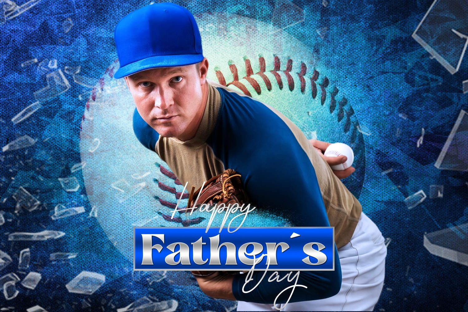 Vatertags-Hintergrund Baseball-Champion-Moment Personalisierter Hintergrund LXX5-32