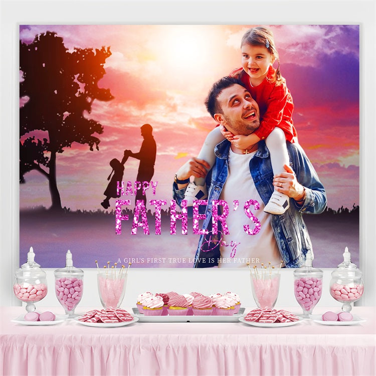 Vatertags-Hintergrund Sonnenuntergang Silhouette Himmel Individuelles Hintergrundbild LXX5-33