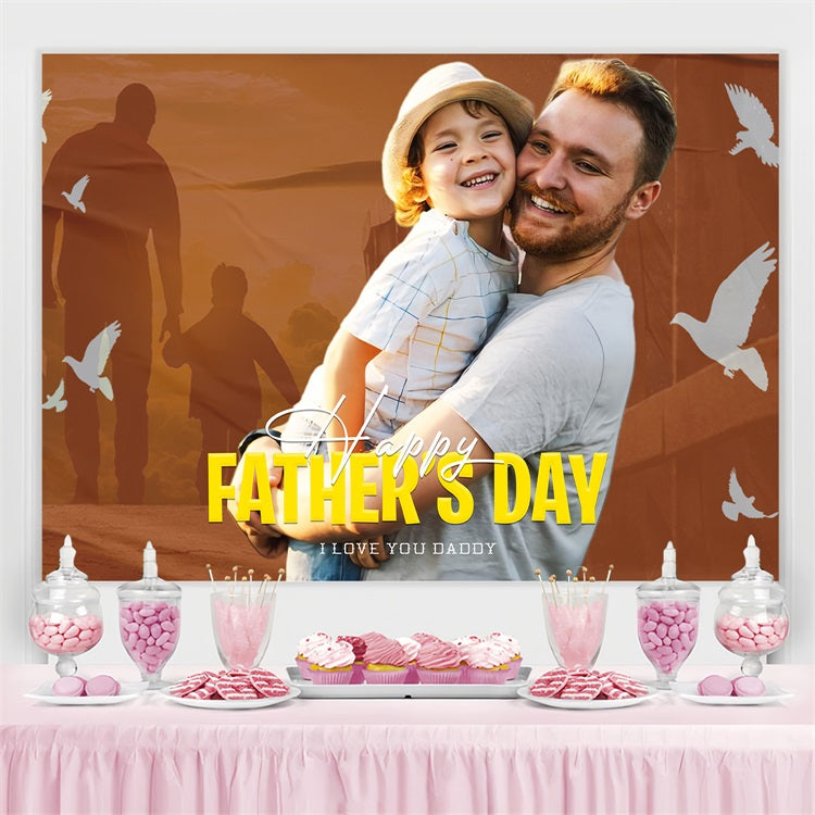 Vatertag Fotokulisse Fliegende Tauben Silhouette Individueller Hintergrund LXX5-34