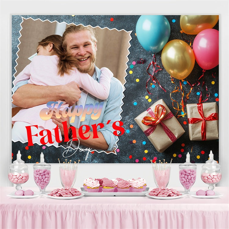 Vatertag Fotokulisse Ideen Bunte Feier Ballon Personalisierte Kulisse LXX5-35