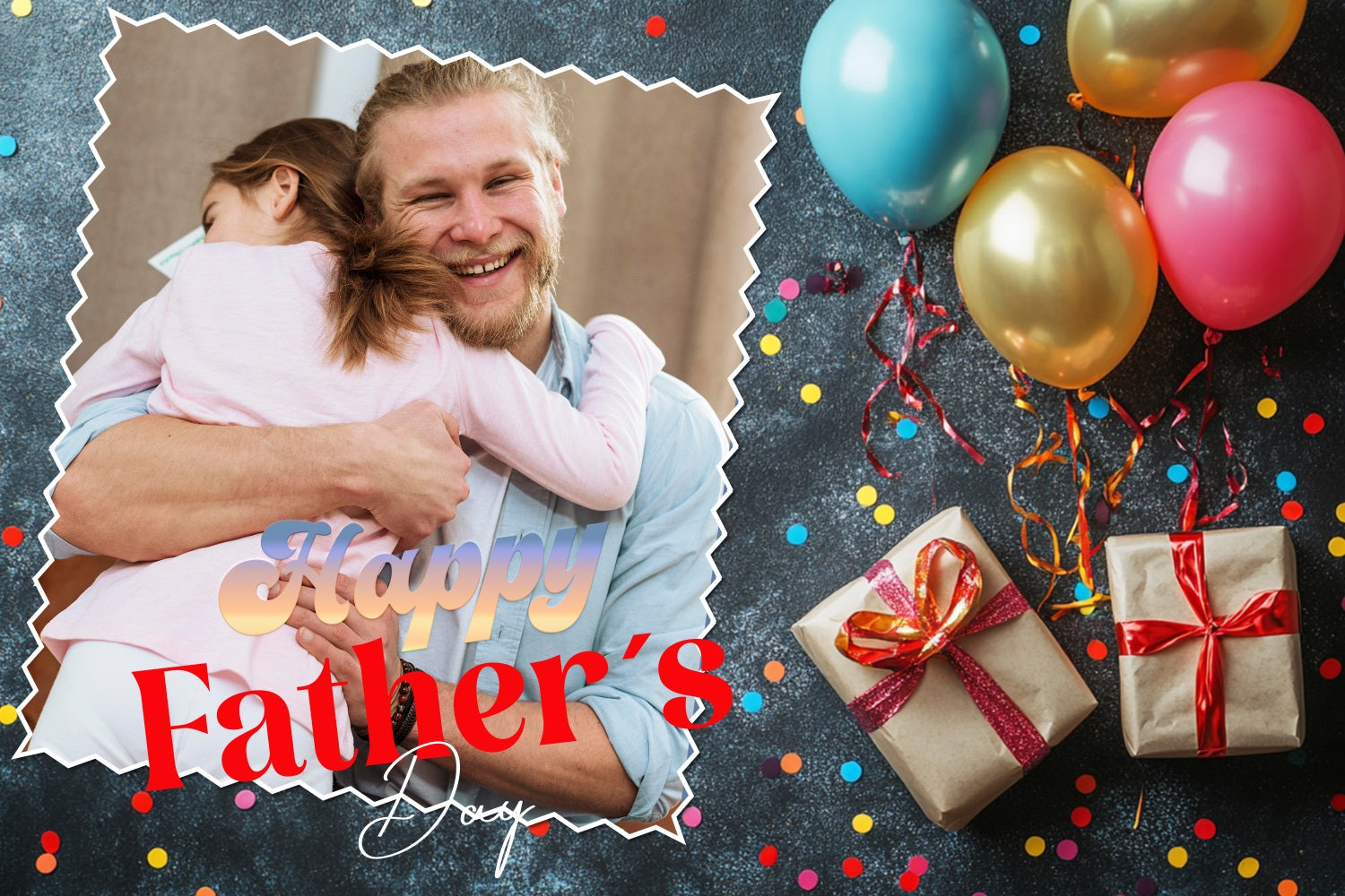 Vatertag Fotokulisse Ideen Bunte Feier Ballon Personalisierte Kulisse LXX5-35