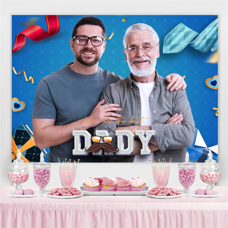 Vatertag Fotokulisse Blaues Herz Liebe Personalisierte Kulisse LXX5-36