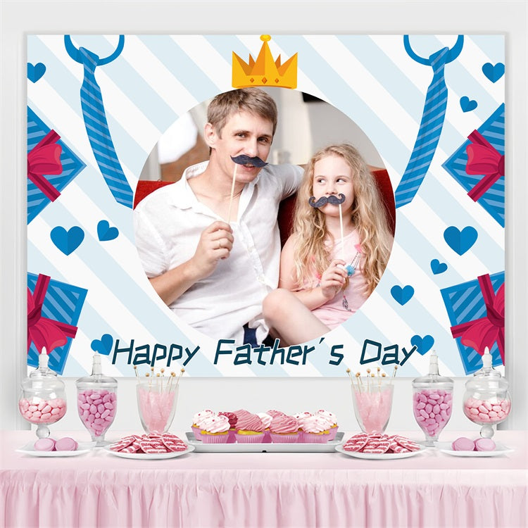 Vatertags-Fotokulissen Geschenk Krawatte Herz Krone Personalisierte Kulisse LXX5-4