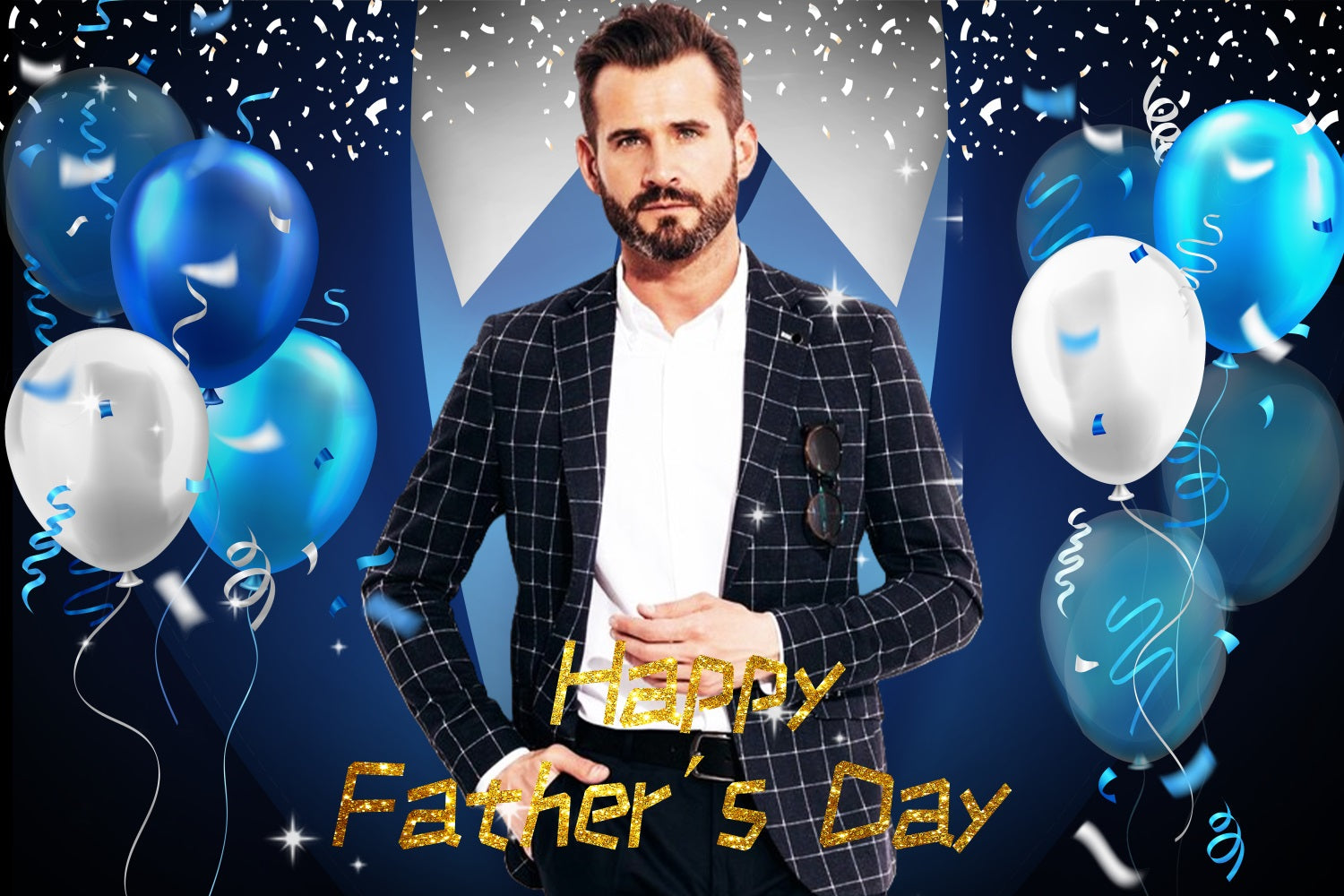 Vatertag Fotokulisse Feier Ballons Personalisierte Kulisse LXX5-5